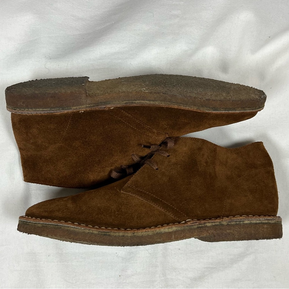 J CREW Macalister Chukka Suede Boots Mens 10 Cognac Suede Casual Made In Italy - Picture 3 of 12